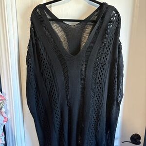 SHEIN Black Knit Swim Coverup